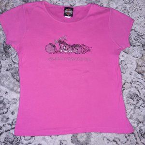 Womens Harley Davidson pink top medium